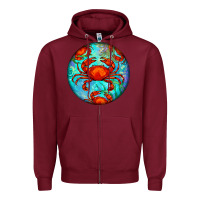Burgundy crab Zipper Hoodie - BarkalooDesign