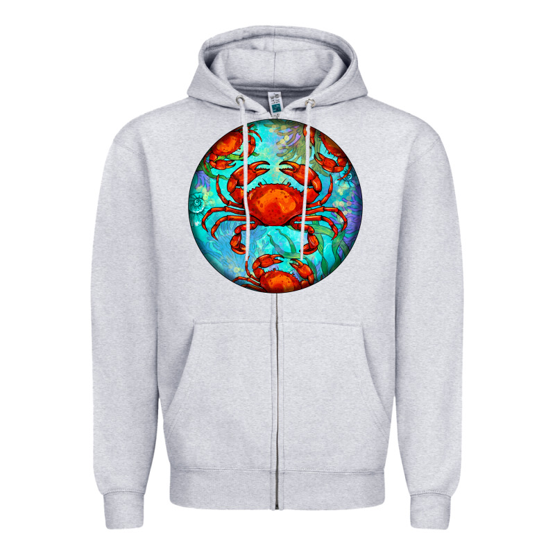 Crab Zipper Hoodie by BarkalooDesign | Teevron
