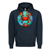 Navy crab Zipper Hoodie - BarkalooDesign