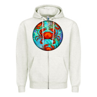 Oatmeal Heather crab Zipper Hoodie - BarkalooDesign