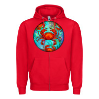 Red crab Zipper Hoodie - BarkalooDesign