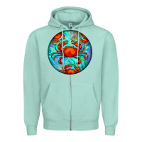 Seafoam crab Zipper Hoodie - BarkalooDesign