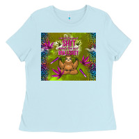 Baby Blue inhale the good shit exhale the bad bullshit Ladies Tee - TumblerDesignByShophia