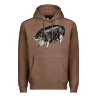 Chestnut poland china pig Premium Hoodie - LillyAllenDesigns