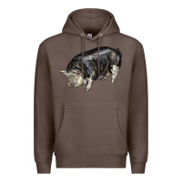 Coffee poland china pig Premium Hoodie - LillyAllenDesigns