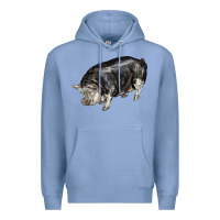 Colony Blue poland china pig Premium Hoodie - LillyAllenDesigns