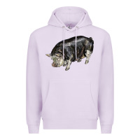 Lilac poland china pig Premium Hoodie - LillyAllenDesigns
