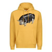 Mustard poland china pig Premium Hoodie - LillyAllenDesigns