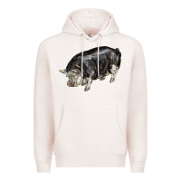 Pale Pink poland china pig Premium Hoodie - LillyAllenDesigns