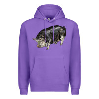 Purple poland china pig Premium Hoodie - LillyAllenDesigns