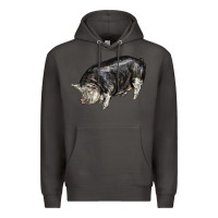 Smoke poland china pig Premium Hoodie - LillyAllenDesigns