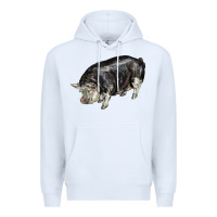 White poland china pig Premium Hoodie - LillyAllenDesigns