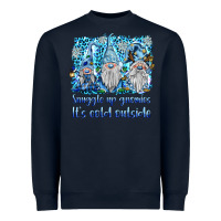 Navy snuggle up gnomies it's coll outside Heavyweight Sweatshirt - BarkalooDesign