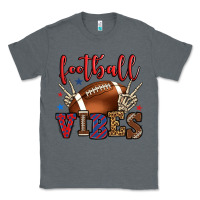 Charcoal Heather Football vibes red and blue Classic Tee - HowdyJamesFarm