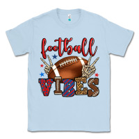 Dusty Blue Football vibes red and blue Classic Tee - HowdyJamesFarm