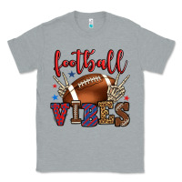 Heather Grey Football vibes red and blue Classic Tee - HowdyJamesFarm