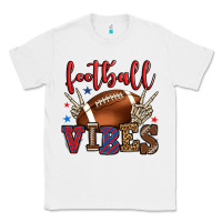 White Football vibes red and blue Classic Tee - HowdyJamesFarm