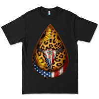 Black american sunflower bullskull teardrop earrings Premium Tee - Jasminsmagicworld
