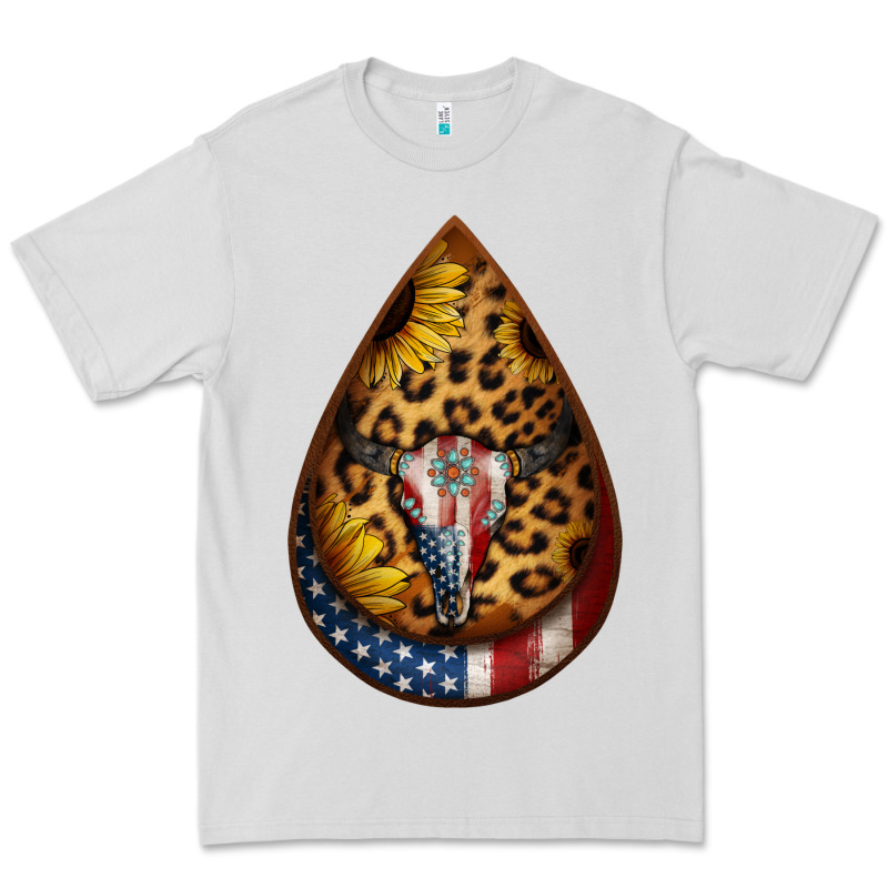 American Sunflower Bullskull Teardrop Earrings Premium Tee by Jasminsmagicworld | Teevron