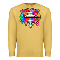 Antique Gold pride lips Premium Sweatshirt - AdoDesignShop
