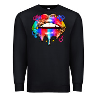 Black pride lips Premium Sweatshirt - AdoDesignShop