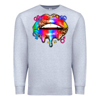 Heather Grey pride lips Premium Sweatshirt - AdoDesignShop