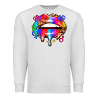 Oatmeal Heather pride lips Premium Sweatshirt - AdoDesignShop