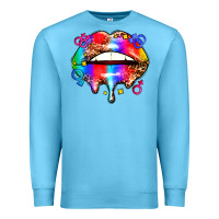 Ocean Blue pride lips Premium Sweatshirt - AdoDesignShop