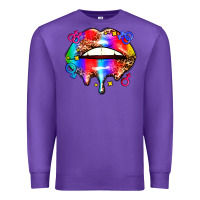 Purple pride lips Premium Sweatshirt - AdoDesignShop
