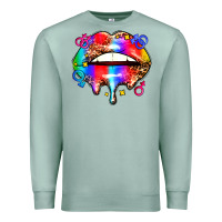 Seafoam pride lips Premium Sweatshirt - AdoDesignShop