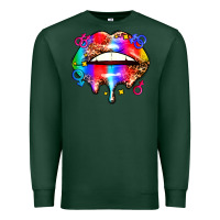 Sports Green pride lips Premium Sweatshirt - AdoDesignShop