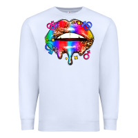 White pride lips Premium Sweatshirt - AdoDesignShop