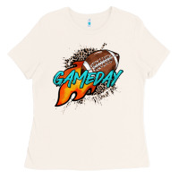 Bone Game day leopard fire and ball Ladies Tee - HowdyJamesFarm