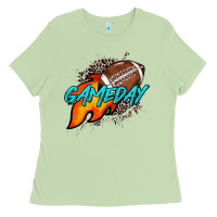 Game Day Leopard Fire And Ball Ladies Tee | Teevron