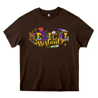 Chocolate Brown MA Medical Assistant Mardi Gras Heavy Core Tee - NancyCooperArtShop