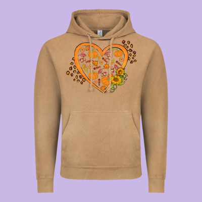 Western Autumn Heart Vintage Hoodie Designed By Fadigitalartstudio