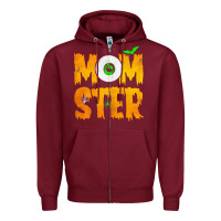 Burgundy womens momster tshirt halloween scary costume mom t shirt Zipper Hoodie - maiPhamDesign