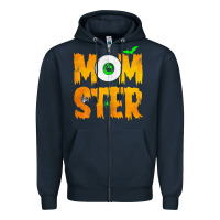 Navy womens momster tshirt halloween scary costume mom t shirt Zipper Hoodie - maiPhamDesign