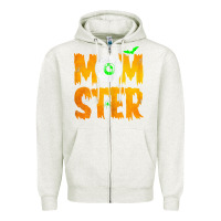 Oatmeal Heather womens momster tshirt halloween scary costume mom t shirt Zipper Hoodie - maiPhamDesign