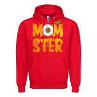 Red womens momster tshirt halloween scary costume mom t shirt Zipper Hoodie - maiPhamDesign