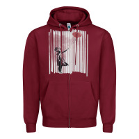 Burgundy banksy balloon girl cute Zipper Hoodie - maiPhamDesign