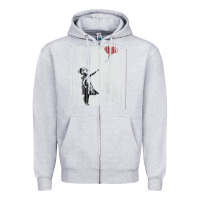 Heather Grey banksy balloon girl cute Zipper Hoodie - maiPhamDesign