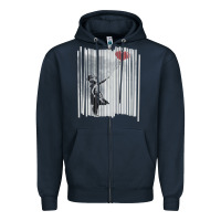 Navy banksy balloon girl cute Zipper Hoodie - maiPhamDesign