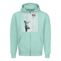 Seafoam banksy balloon girl cute Zipper Hoodie - maiPhamDesign