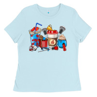 Baby Blue Lacrosse coffee cups Ladies Tee - HowdyJamesFarm