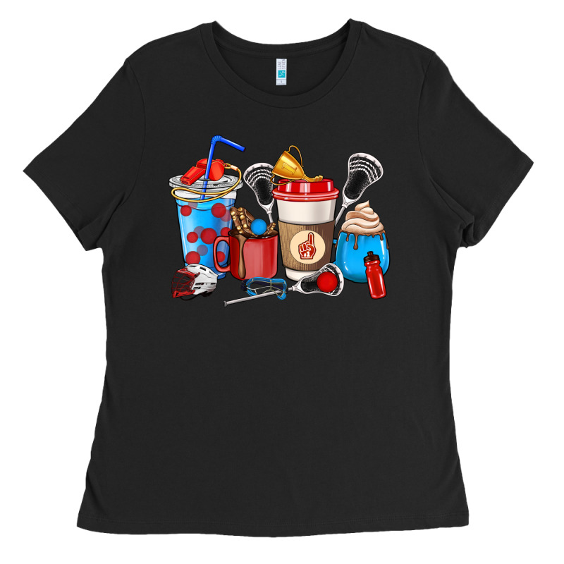 Lacrosse Coffee Cups Ladies Tee by HowdyJamesFarm | Teevron