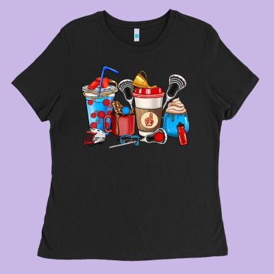 Lacrosse Coffee Cups Ladies Tee Designed By Howdyjamesfarm