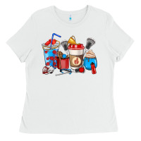 White Lacrosse coffee cups Ladies Tee - HowdyJamesFarm