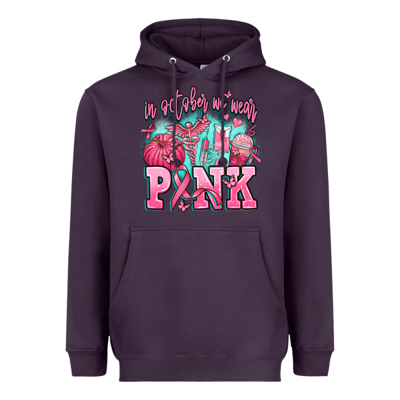 In October We Wear Pink Heavyweight Hoodie by AdoDesignShop | Teevron