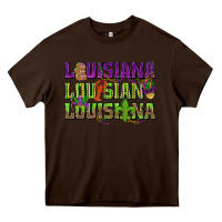 Chocolate Brown Louisiana Mardi Gras Heavy Core Tee - NancyCooperArtShop